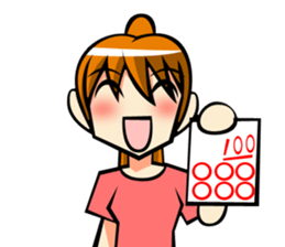 Behavior of ponytail girl.shock and play sticker #7951661