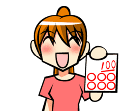 Behavior of ponytail girl.shock and play sticker #7951661