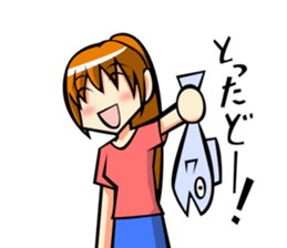 Behavior of ponytail girl.shock and play sticker #7951663