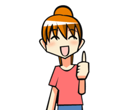 Behavior of ponytail girl.shock and play sticker #7951665