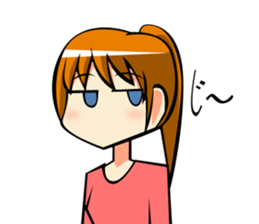 Behavior of ponytail girl.shock and play sticker #7951667