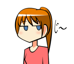 Behavior of ponytail girl.shock and play sticker #7951667