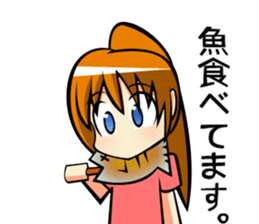 Behavior of ponytail girl.shock and play sticker #7951668