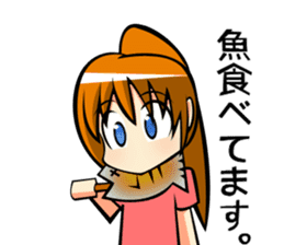 Behavior of ponytail girl.shock and play sticker #7951668