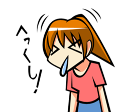 Behavior of ponytail girl.shock and play sticker #7951672