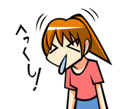 Behavior of ponytail girl.shock and play sticker #7951672