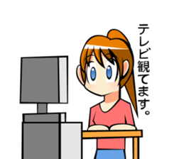 Behavior of ponytail girl.shock and play sticker #7951673