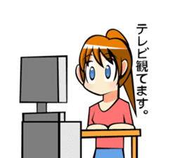 Behavior of ponytail girl.shock and play sticker #7951673