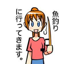 Behavior of ponytail girl.shock and play sticker #7951676