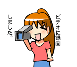 Behavior of ponytail girl.shock and play sticker #7951677