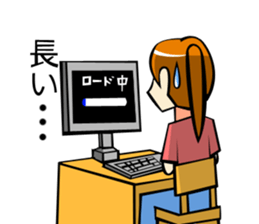 Behavior of ponytail girl.shock and play sticker #7951680