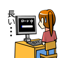 Behavior of ponytail girl.shock and play sticker #7951680