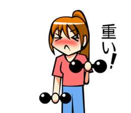 Behavior of ponytail girl.shock and play sticker #7951681