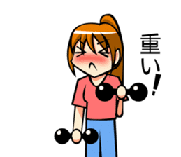 Behavior of ponytail girl.shock and play sticker #7951681