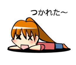 Behavior of ponytail girl.shock and play sticker #7951684