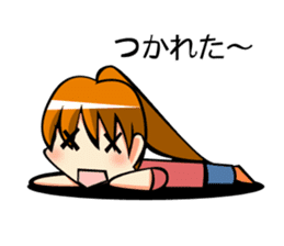 Behavior of ponytail girl.shock and play sticker #7951684