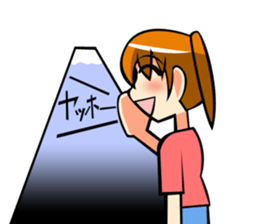 Behavior of ponytail girl.shock and play sticker #7951686