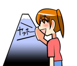 Behavior of ponytail girl.shock and play sticker #7951686