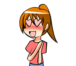 Behavior of ponytail girl.shock and play sticker #7951688