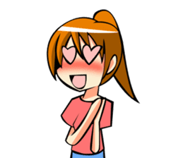 Behavior of ponytail girl.shock and play sticker #7951688