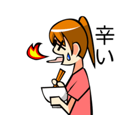 Behavior of ponytail girl.shock and play sticker #7951690