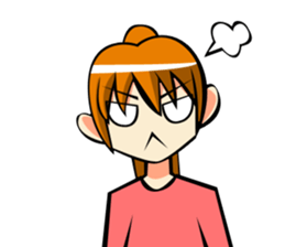 Behavior of ponytail girl.shock and play sticker #7951691