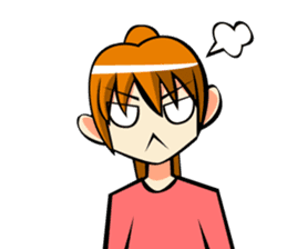 Behavior of ponytail girl.shock and play sticker #7951691