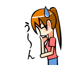 Behavior of ponytail girl.shock and play sticker #7951693