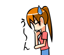 Behavior of ponytail girl.shock and play sticker #7951693