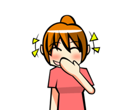 Behavior of ponytail girl.shock and play sticker #7951694