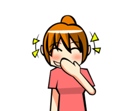 Behavior of ponytail girl.shock and play sticker #7951694