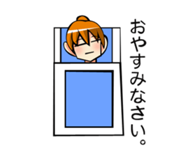 Behavior of ponytail girl.shock and play sticker #7951695