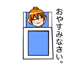 Behavior of ponytail girl.shock and play sticker #7951695