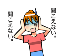 Behavior of ponytail girl.shock and play sticker #7951696