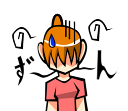 Behavior of ponytail girl.shock and play sticker #7951698