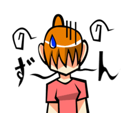 Behavior of ponytail girl.shock and play sticker #7951698