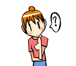 Behavior of ponytail girl.shock and play sticker #7951699