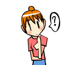 Behavior of ponytail girl.shock and play sticker #7951699