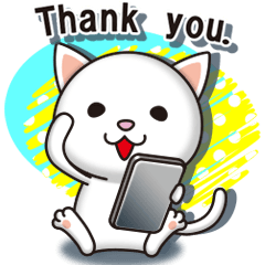 The white cat which conveys a feeling. 2