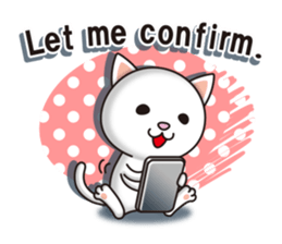 The white cat which conveys a feeling. 2 sticker #7952980