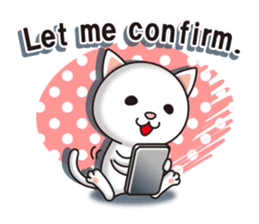 The white cat which conveys a feeling. 2 sticker #7952980