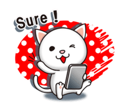 The white cat which conveys a feeling. 2 sticker #7952983