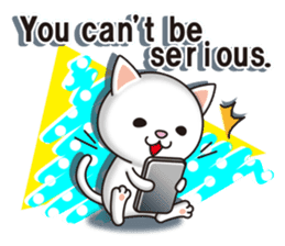 The white cat which conveys a feeling. 2 sticker #7952984