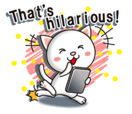 The white cat which conveys a feeling. 2 sticker #7952985