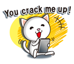 The white cat which conveys a feeling. 2 sticker #7952986