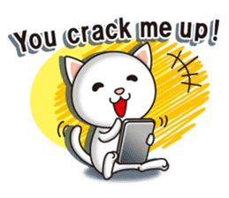 The white cat which conveys a feeling. 2 sticker #7952986