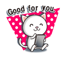 The white cat which conveys a feeling. 2 sticker #7952987