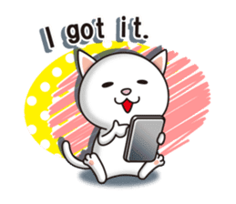The white cat which conveys a feeling. 2 sticker #7952989