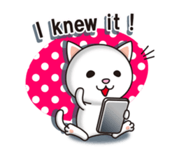 The white cat which conveys a feeling. 2 sticker #7952991