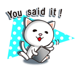 The white cat which conveys a feeling. 2 sticker #7952992